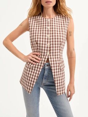 Veronica Beard Lois Vest Gingham